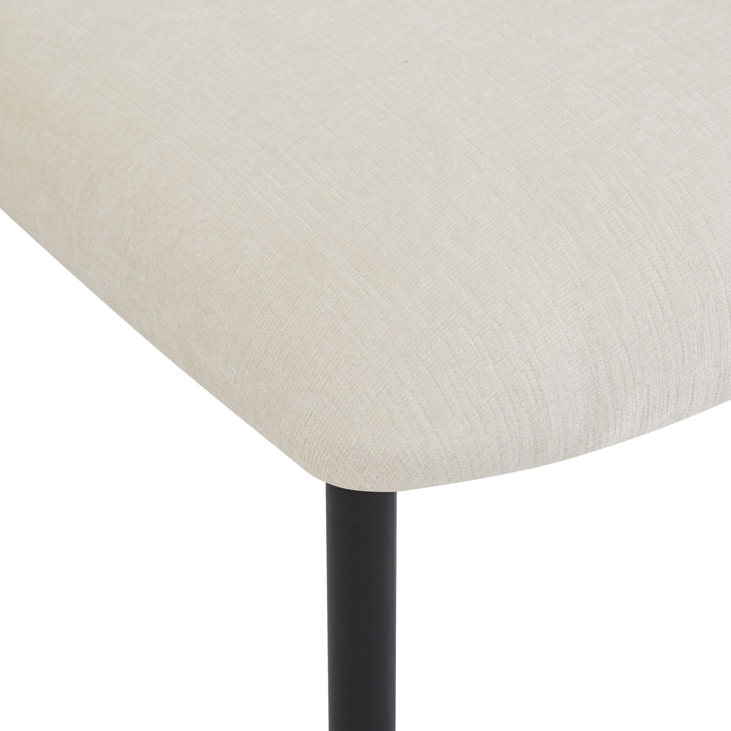 Modern Upholstered Dining Chairs With Metal Legs (Set of 2) - Beige