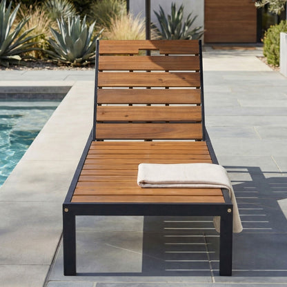 Outdoor Chaise With Adjustable Backrest