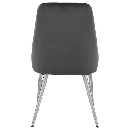 Padded Side Chair Of 2) With Upholstered Seat And Polished - Gray