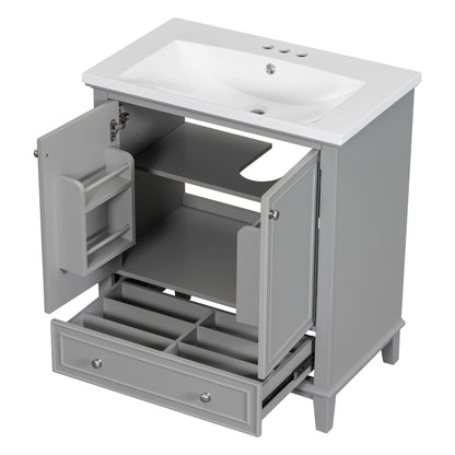 Modern Bathroom Vanity With Sink Combo, Multi Functional Cabinet With Doors And Drawer