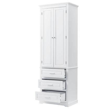 Tall Storage Cabinet With 3 Drawers For Bathroom