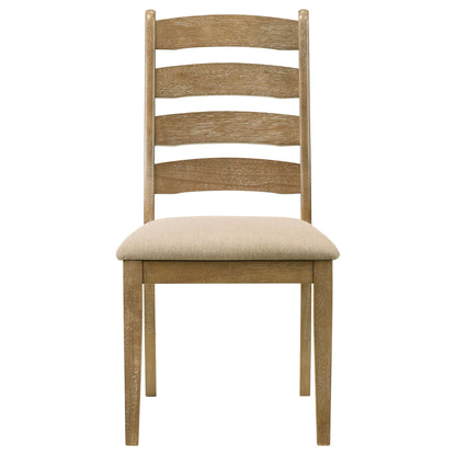 Kent - 5 Piece Dining Table Set With Upholstered Chairs - Brown Oak