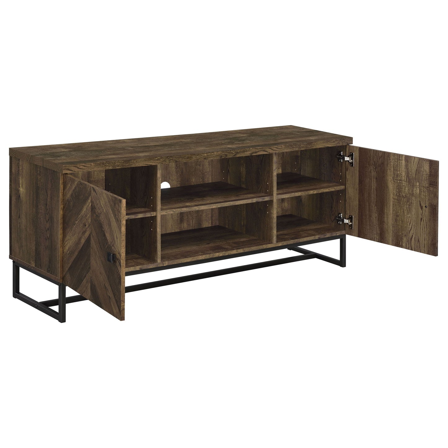 Chase - 2 Door Console With Herringbone Design - Oak