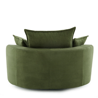 360° Swivel Accent Barrel Chair With Dual Layer Cushion And 3 Removable Pillows