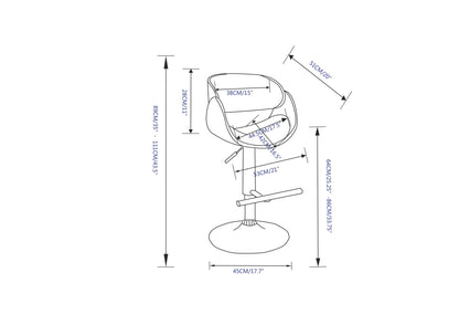 Amery - Mid Century Modern Adjustable Swivel Bar Stool