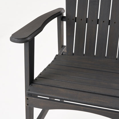 Outdoor Weather Resistant Acacia Wood Adirondack Dining Chairs (Set of 2)