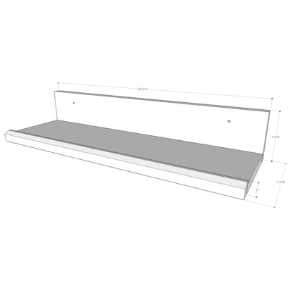 Ledge Wall Shelf Black 24x8x3.5