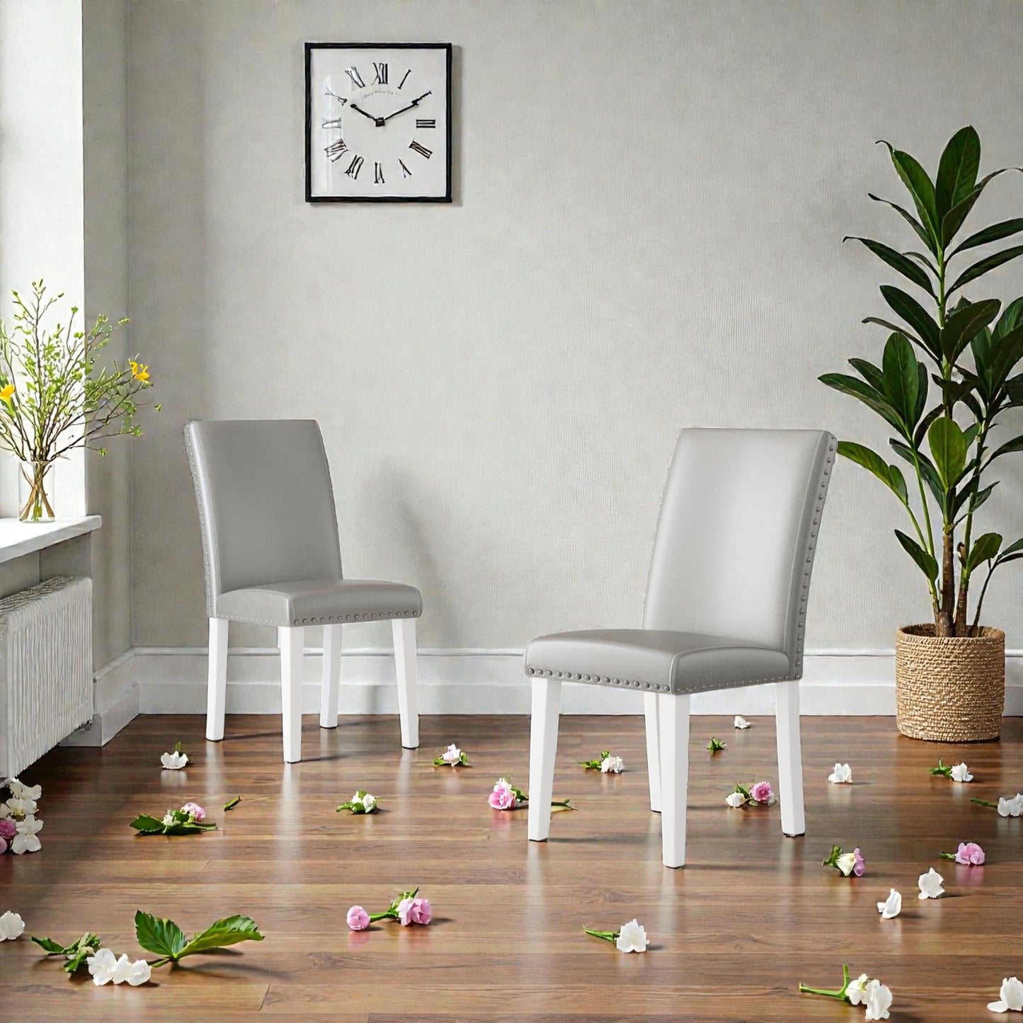 Upholstered Dining Chair With High Back Design (Set of 2)