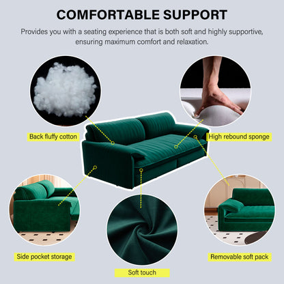 Queen Pull Out Sofa Bed, 3 In 1 Convertible Sleeper Sofa With Side Storage