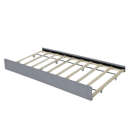 Platform UpholsteredBed With 2 Drawers And Twin Long Trundle