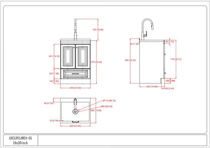 Lawrence - Laundry Cabinet With Faucet And Stainless Steel Sink