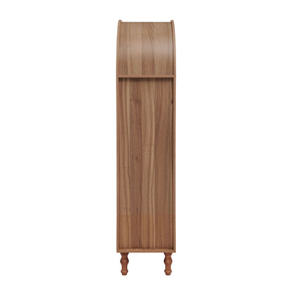 Tall Kitchen Pantry Cabinet With Hollow Carved Doors Adjustable Shelves Versatile Storage Cabinet For Kitchen - Walnut