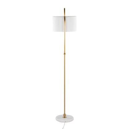 Leslie - Glam / Art Deco Floor Lamp - Gold / White