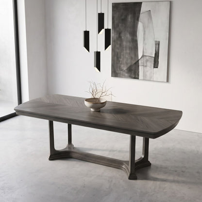 Arcus - Rectangular Dining Table With Butterfly Leaf - Charcoal Gray