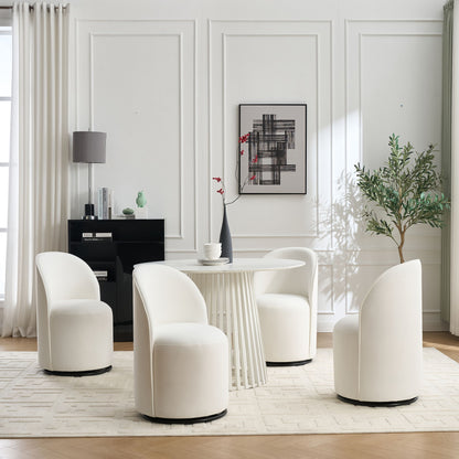 360 Degree Swivel Armless Dining Barrel Chair