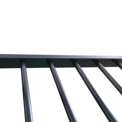 Triple Bunk Bed, Full Size With Sturdy Metal Frame And Safe Stairs - Black