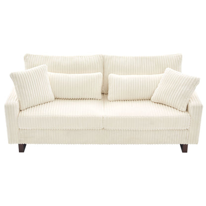 Modern Loveseat Sofa With 4 Pillows