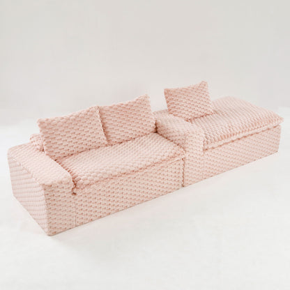 Modular Sofa, Convertible Twin Seat With Chaise Lounge