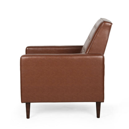 Mid-Century Modern Recliner With Button Tufted Waffle Stitch