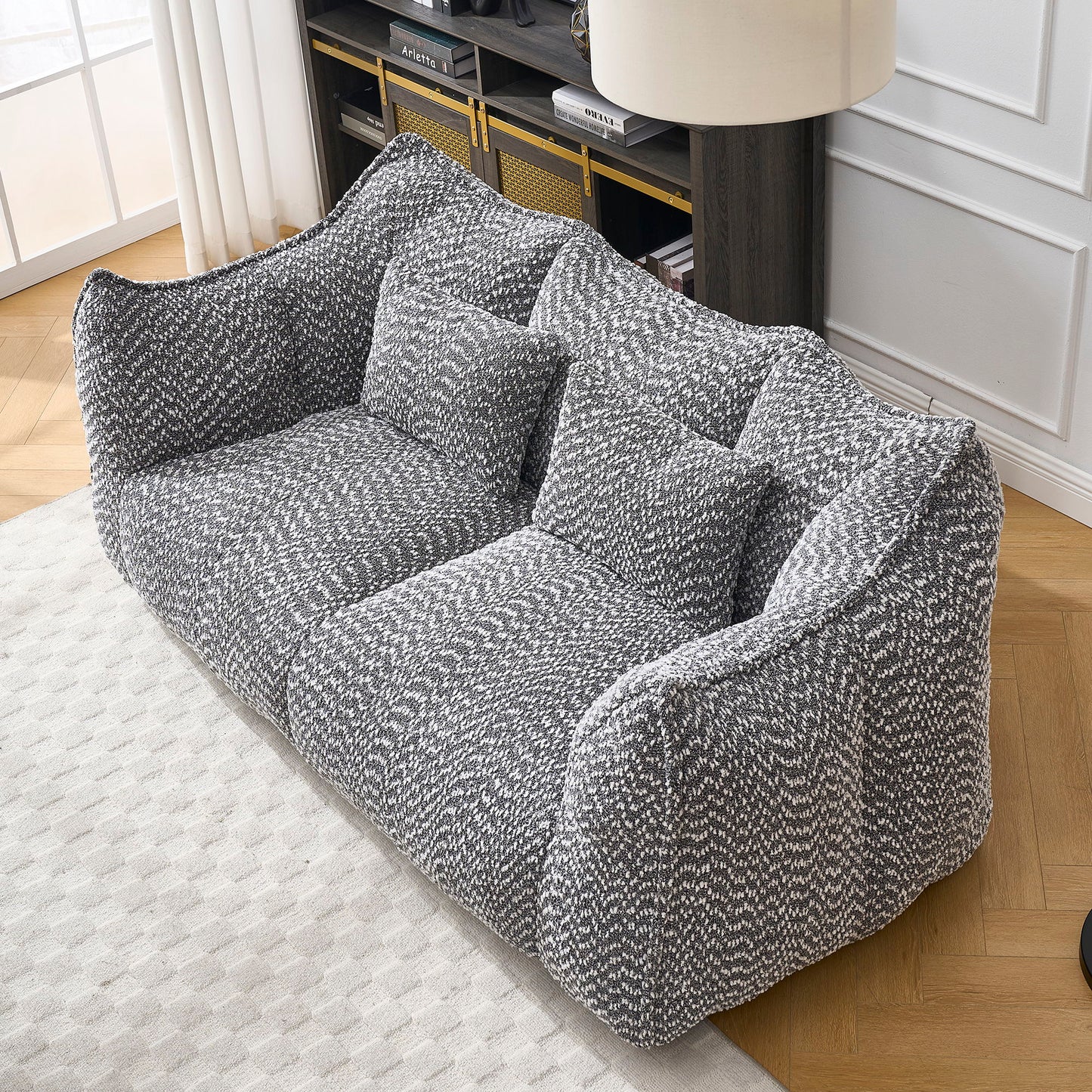 Comfortable Dual Beanbag Chair With High Resilience Foam Core For 2 People