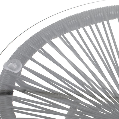 Nusa - Modern Rattan Side Table With Tempered Glass Top
