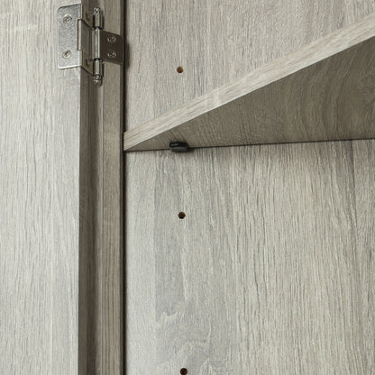 Triangle Bathroom Storage Cabinet With Adjustable Shelves, Freestanding Floor Cabinet - Oak