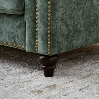 Modern 3 And 2 Seater Sofa With Rolled Arms, Tufted Upholstered Couch
