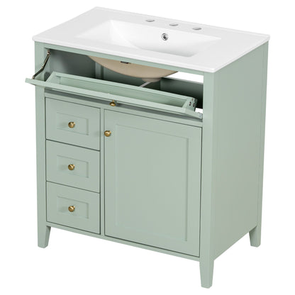 Modern Bathroom Vanity With Sink, 3 Drawers And Adjustable Shelf