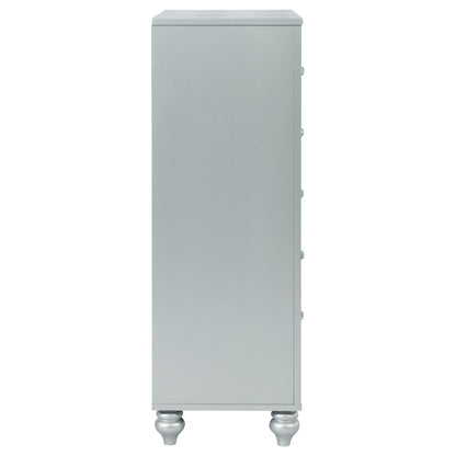 Arabesque - 5 Drawer Bedroom Chest - Silver