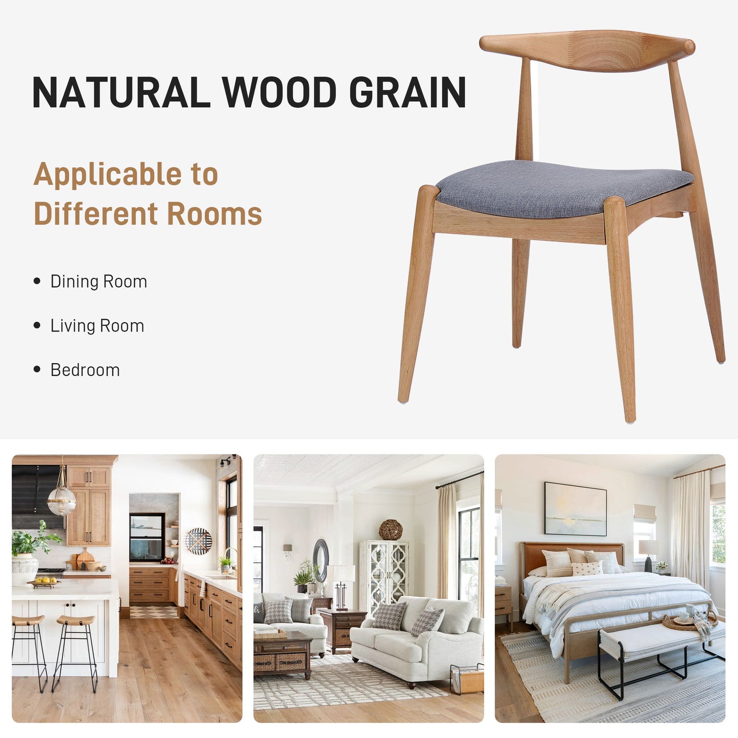 Elegant Dining Chairs With Ergonomic Backrest & Comfort Cushions (Set of 2)