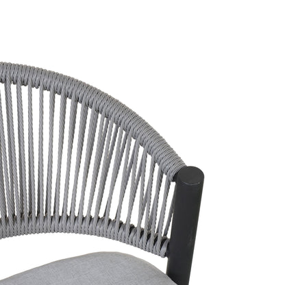 Outdoor 26" Counter Height Metal Frame Counter Stools With Scallop Shaped Backrest & Water Resistant Cushions