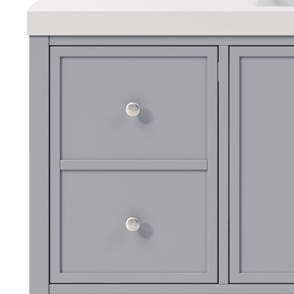 Bathroom Vanity With Separate Sink, Soft Close Doors And 4 Drawers