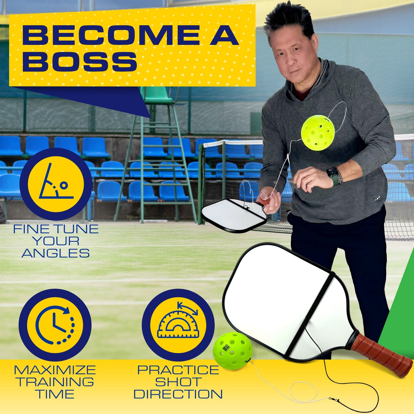 BOSSpickle DropTrainer with 113 inch cord for mastering medium, drop shots