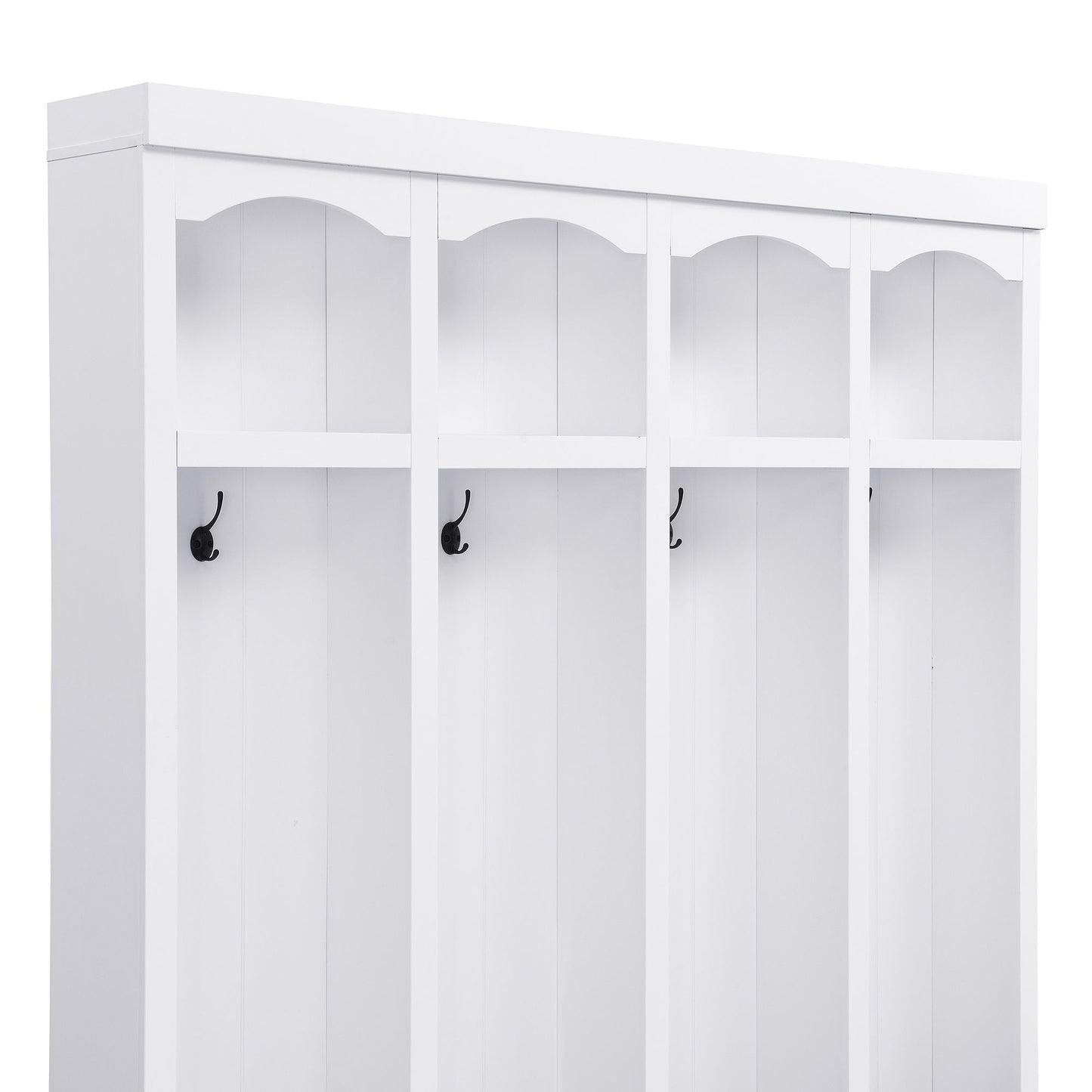 Entryway Hall Tree With Bench, 4 Hooks & Open Storage Space