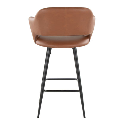 Margarite - Contemporary Fixed Height Counter Stool With Square Footrest (Set of 2)