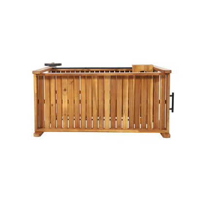 Bar Cart With Wine Bottle Holders, - Black