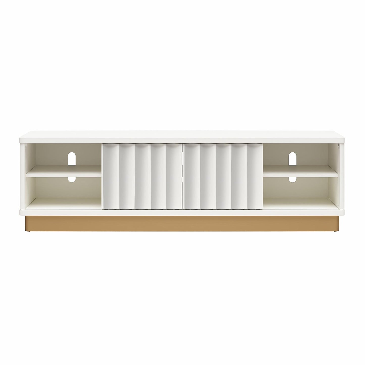 Rene - Scalloped TV Stand For TVs Up To 65" - White