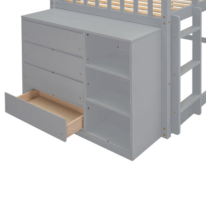 Bunk Bed With 4 Drawers And 3 Shelves