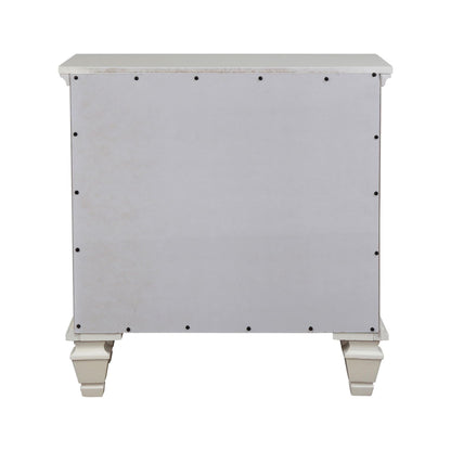 Cottage 3 Drawer Nightstand With Pull Out Tray - Cream White