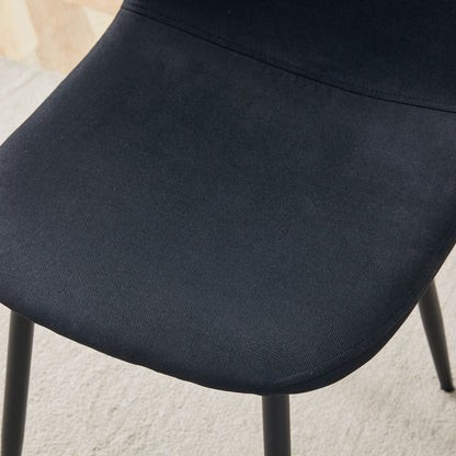 Modern Medieval Style Cushioned Side Chairs Set With Metal Legs For Kitchens