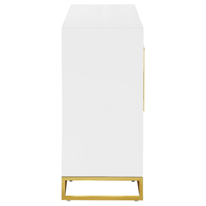 Synchrony - 2 Door Accent Cabinet With Art Deco Trim - White
