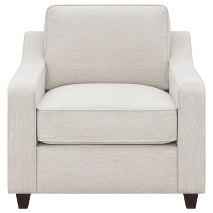 Mahaffey - Upholstered Sloped Track Arm Chair - Beige