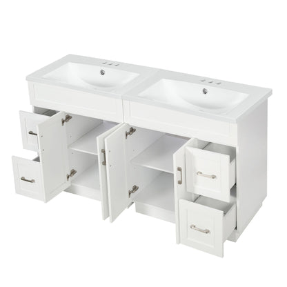 Bathroom Vanity With 2 Doors, 2 Drawers, Adjustable Shelf, Hidden Slides & Soft Close Hinges