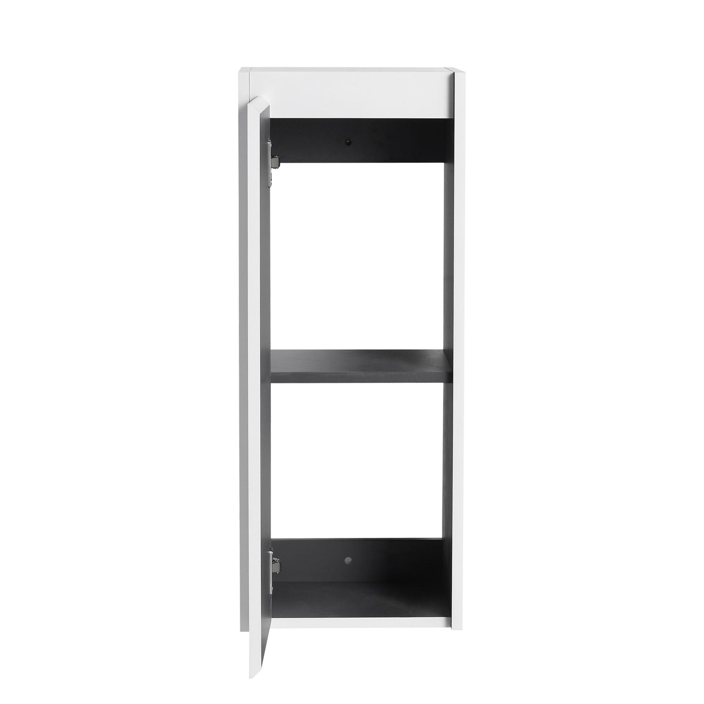 Modern Wall Mounted Bathroom Vanity With Resin Sink And Side Cabinet - Brown Ebony