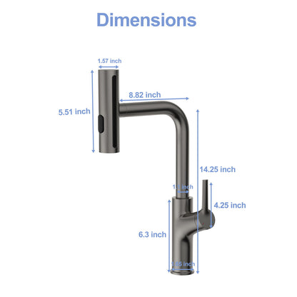 Drop-In Stainless Steel Kitchen Sink With Pull-Out Faucet And Soap Dispenser