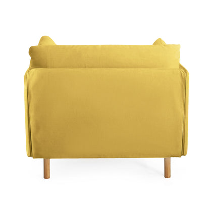 Modern Upholstered Accent Chair With Soft Cushions, Sleek Armrest Design