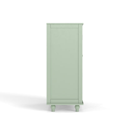 Minimalist Buffet Cabinet With Double Glass Doors And Drawer