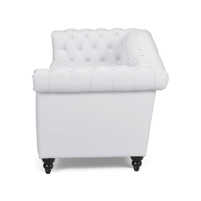 Chesterfield Style 3 Seater Sofa With Deep Button Tufting