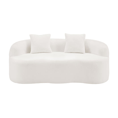 Curved Loveseat Sofa With Round Armrest