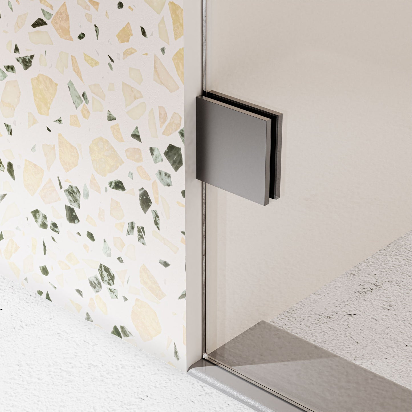 Frameless Single Sliding Soft Close Shower Doors, 5/16" Sgcc Tempered Glass